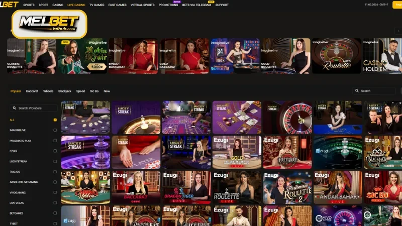 Top Games at MELBET Live Casino